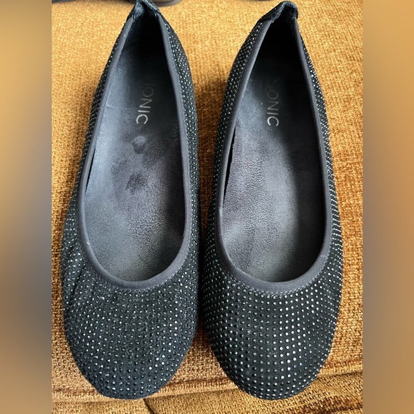 Vionic Spark Willow Black Sparkle Rhinestone Ballet Flats Shoes Women’s 6US 37EU - Picture 4 of 10